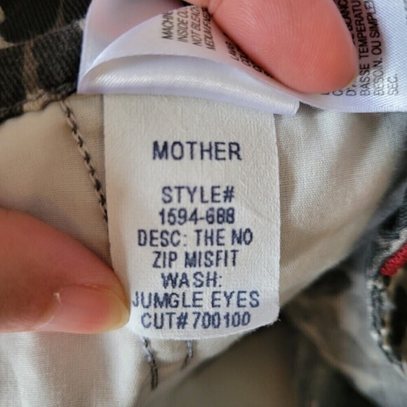 Mother The No Zip Misfit Jungle Eyes Animal Print Linen Striped Jogger Pants 26 - Picture 7 of 10
